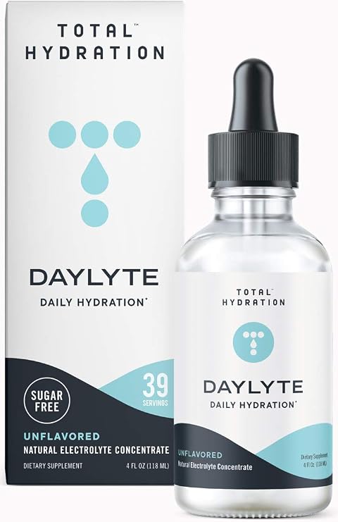 Daylyte Electrolyte Drops, Unflavored, Sugar Free Daily Hydration Supplement with Magnesium, Calcium, Zinc (39 Servings)