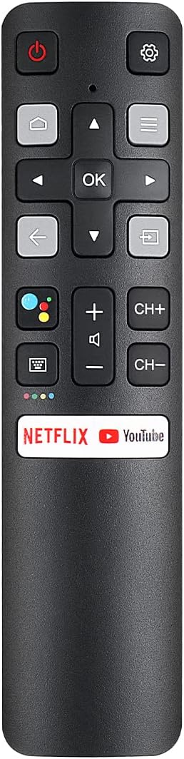 RC802V FNR1 Voice Remote Control Rplacement for All TCL-Android-TV-Remote for TCL Smart TV 32S6500A 32S6500S 40S334 40S6500FS 40S6510FS 40S6800FS 43S434 49S6800FS 50S434 55S434 55Q637