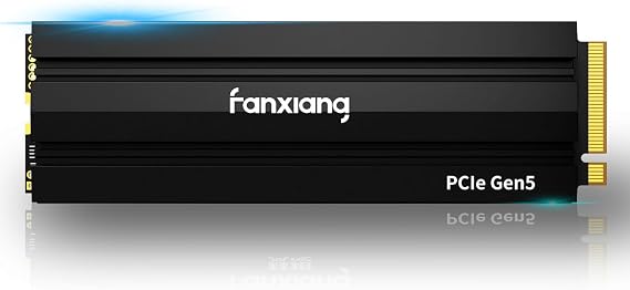fanxiang 1TB Gen5 NVMe M.2 SSD with Heatsink - Up to 11500 MB/s PCIe 5.0 SSD TLC Internal Gaming SSD Solid State Drive for DirectStorage/Video Editing/Design S900Pro