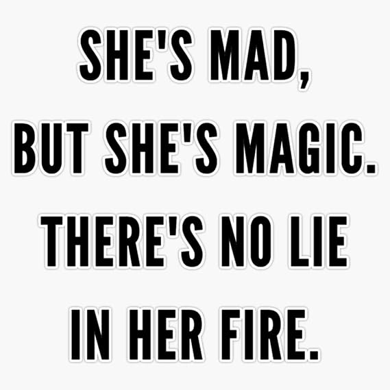 Magnet She Is Mad, But She Is Magic, Charles Bukowski Quote Magnetic Vinyl Sticker 5"