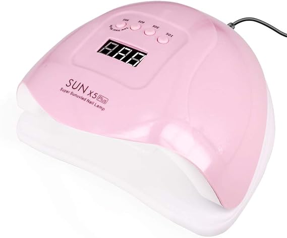 UV LED Nail Lamp, 80W Professional Gel Dryer, 4 Timers, Temp Protect | Smart Sensor Auto On/Off, Fast Drying for Fingers and Toes, Home Salon Manicure Light, Pink