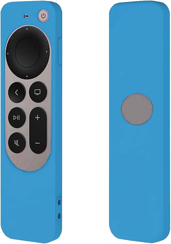Coverzone Apple tv 4k 2021 ile Uyumlu Kılıf Silikon Koruma Tam Uyumlu (Mavi)