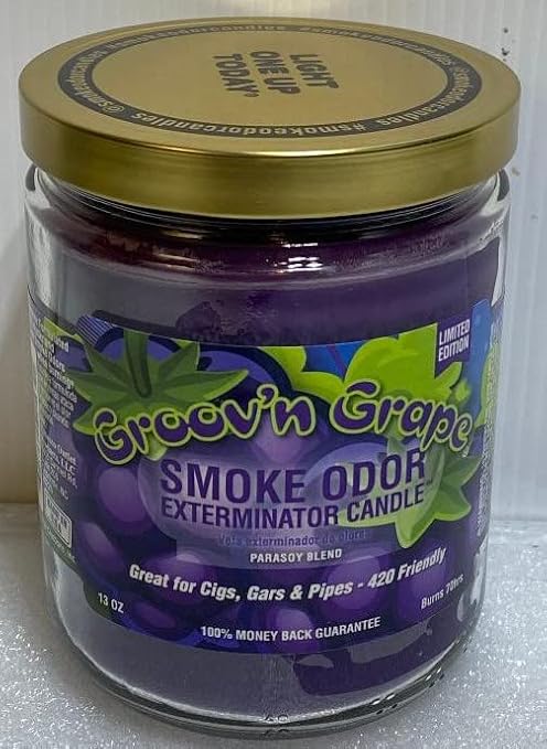 Smoke Odor Exterminator 13 oz Jar Candle, Groov'n Grape