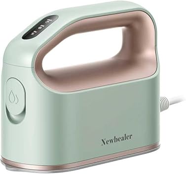 Newbealer Smart Steam Iron for Clothes, Mini Heat Press, 1200W Professional-Grade Turbocharged 3 Steam & 3 Dry Heat Modes, 45s Heat-Up, Auto-Off, Nonstick Soleplate for Home/RV/Hotel (Mint Green)