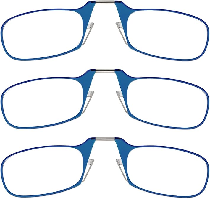 ThinOptics Multi-Pack Reading Glasses - Slim Armless Pocket Readers - 3 Pack Blue, 1.5x