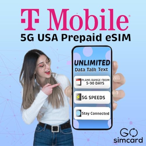 T-Mobile eSIM USA 1 Month | 5G4G LTE Unlimited High Speed DataCallsTexts US MainlandHawaii Prepaid eSIM 1Month