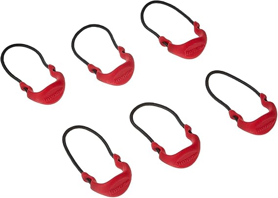 MAXPEDITION Positive Grip Zipper Pulls (Small, EMS Red) Pack of 6, Zipper Pull Replacement for Emergency Medical Backpacks, First Aid Kits, Tourniquet Pouches, PZSRED