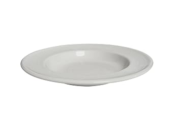 Tuxton China CWD-120 Pasta Bowl, 24-1/2 oz., 12" Diameter x 2" H, Round, Microwave and Dishwasher Safe, Oven Proof, Fully Vitrified, Ceramic, Concentrix, White, Pack of 6