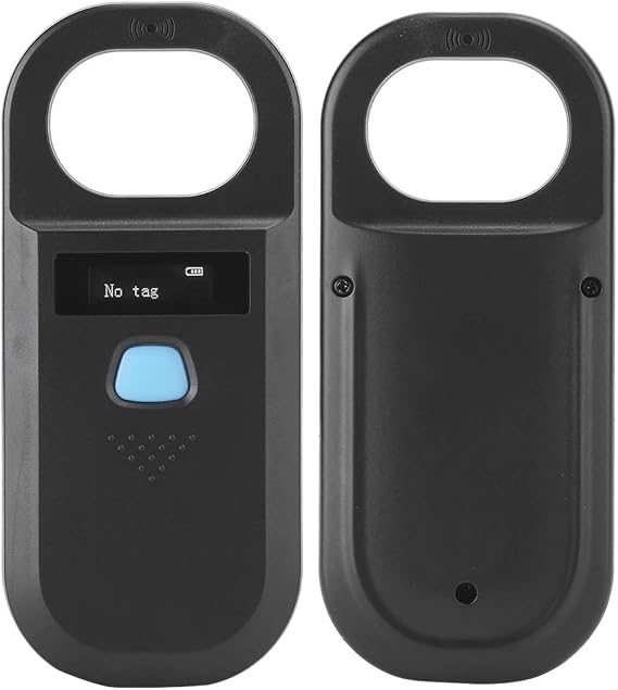 Animal Tag Reader, Pet Microchip Reader Scanner, Universal RFID Reader, Supports for EMID/FDXB / ISO1784/85(Black)