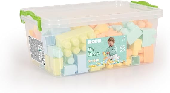 Dolu Sandıkta Büyük Renkli Bloklar 85 Parça 5213