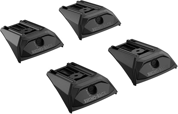 Rhino-Rack RX300 Low Fixed Mount Leg Kit - 4pcs Alloy Steel Flush Rail Mount Black