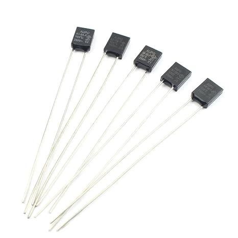 5 Pcs for Aupo Thermal Fuse Cutoff 1A 2A 3A 5A 250V,84 102 115 125 130 135 145 150 C Degree LED Fuses Temperature Switches Control (3A 115C)