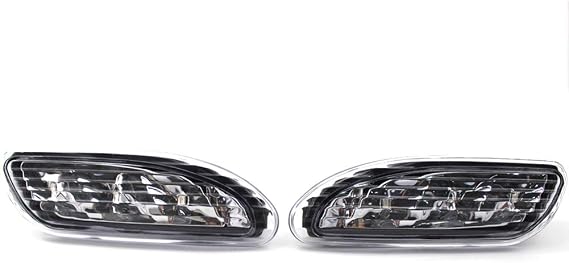 Cnaloo12 Auto 2pcs Front LED Light Bar Bumper Side Marker Lights for Mercedes Benz W203 C-Class 2001-2007, white