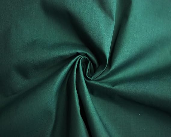 Polycotton Fabric - Metre x 112cm - 80% Polyester 20% Cotton - Lightweight Durable Material for Sewing, Crafts & Dressmaking (Bottle, 1 Meter)
