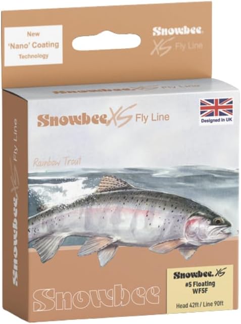 Snowbee XS Floating Fly Line, Ivory, 90 ft, Ultra-Low Friction Coated PVC, WF3–WF8, Balanced Taper for Distance and Delicate Presentation on Rivers and Stillwaters