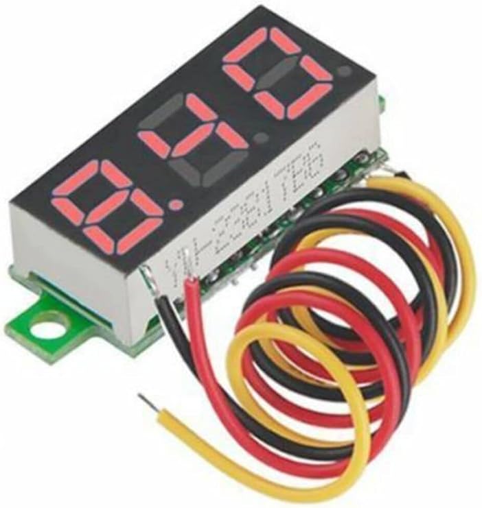 Dijital Mini Voltmetre Dc 0v-100v Gerilim - Voltaj Ölçer 3 Kablo