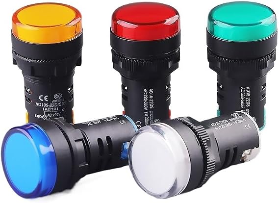 LED Signal Tower Light with Audible Alarm, Flashing Indicator Light, AC/DC for Panel Mount, 1 Pcs(Yellow,24-48V)