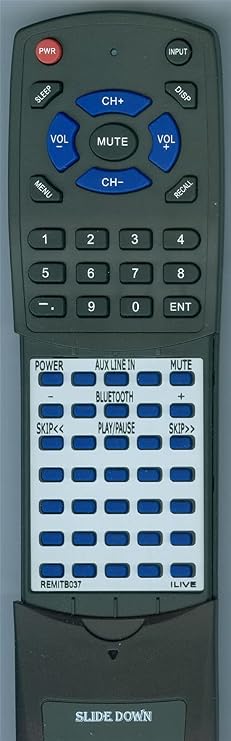 Replacement Remote for iLive REM-ITB037, ITB037B