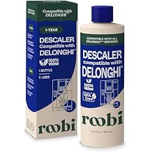 DeLonghi Compatible Descaling Solution. Clean & Descale your DeLonghi Coffee Maker. Single Bottle. Eco-Friendly Concentrated Formula. Carbon Neutral Cleaner Descaler Solution