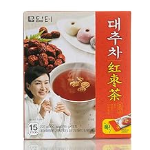 Damtuh Jujube Tea (Red Date Tea) Traditional Korean Herbal Blend with Walnuts & Almonds, 15 Sticks