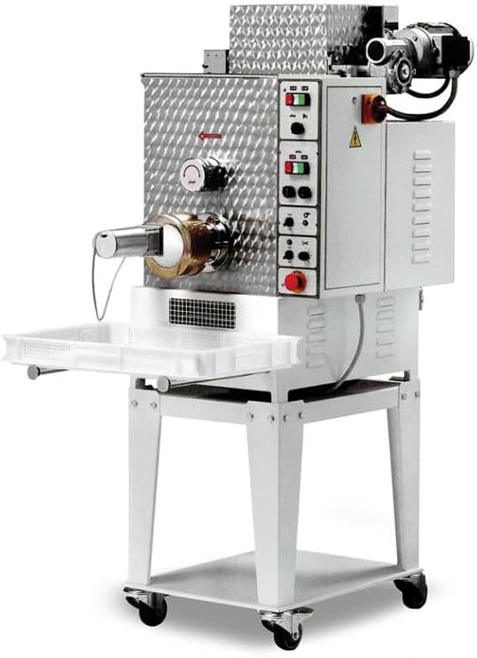 Omcan Commercial Heavy-Duty Pasta Extruder Machine, 1.5 HP, 88 lbs/hr Output, 26 lbs & 17.6 lbs Dual Tank Capacity, 208V, Made in Italy 13440, large, Silver, PM-IT-0040