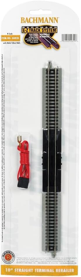 Bachmann Trains - 10" Straight Terminal RERAILER w/Wire-NS Rail - N Scale