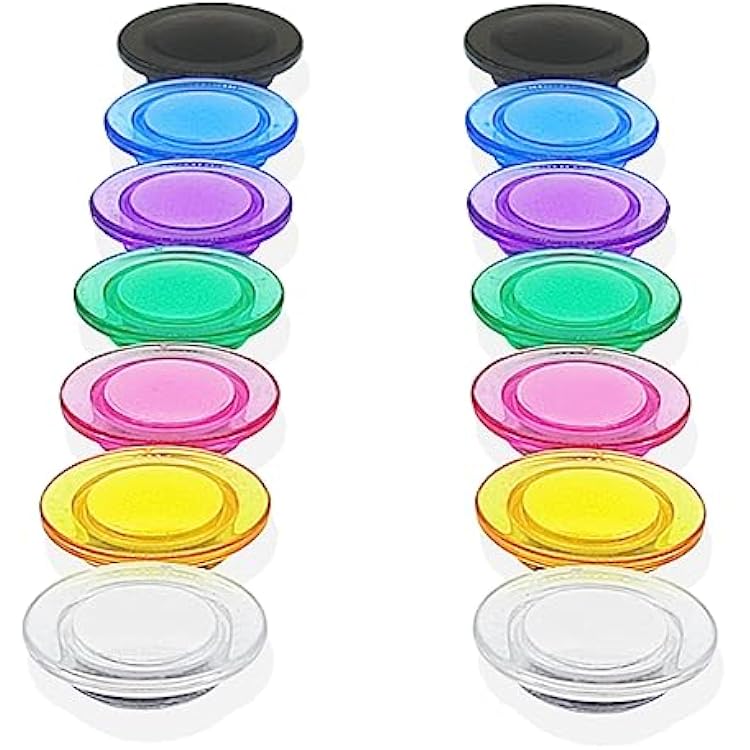 ZDZBLX Fridge Magnet, 14 Pack Strong Refrigerator Magnets, 7 Colors Heavy Duty Small Round Transparent Decorative Magnet, Cute Colorful Office Whiteboard Magnets, Locker Magnet for Home School Kitchen