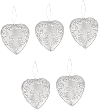 5 Pieces Craft Needle Threader Set Sewing Accessories Metal Heart Shape Organizer Needle Holders Hand Tools for Quilting, Argent