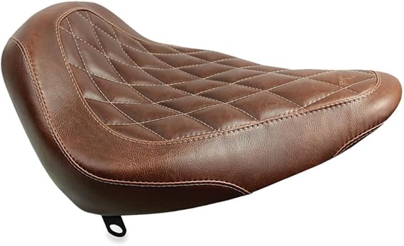 Mustang Motorcycle - 84-06 Harley Standard Rear Tire Wide Tripper Solo Seat Diamond Stitch- Distressed Brown