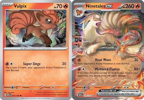 Ninetales ex 038/165 - Pokemon 151 - Double Rare - Evolution 2 Card Set - Vulpix