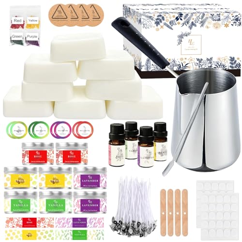 ETUOLIFE Complete Candle Making Kit for Adults Kids,Candle Making Supplies Include Soy Wax for Candle Making,Fragrance Oils Candle Wicks Dyes Jars Melting Pot,DIY Starter Scented
