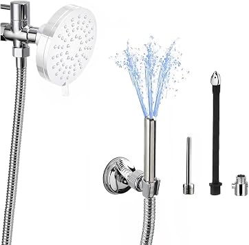 Portable Shower Enema System with Water - Control Valve & 79 - inch Hose, 2 Stainless Steel Nozzles