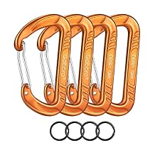 Gabbro Carabiner Clips Heavy Duty, | Wiregate Snap, Screw Locking, Aluminum, Lightweight Caribeener | for Hammock, Hiking, Camping, Water Bottle, Dog Leash Harness, Keychains