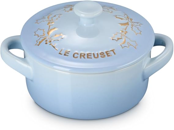 Le Creuset Stoneware MIni Round Cocotte, 8 oz., Coastal Blue