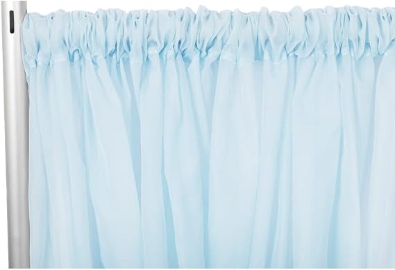 1 Pc, Sheer Voile Flame Retardant (Fr) 12Ft H X 118" W Drape/Backdrop Curtain Panel - Baby Blue(Machine Washable Cold & Low Heat) for Upcoming Wedding, Birthday, Shower, Tradeshow