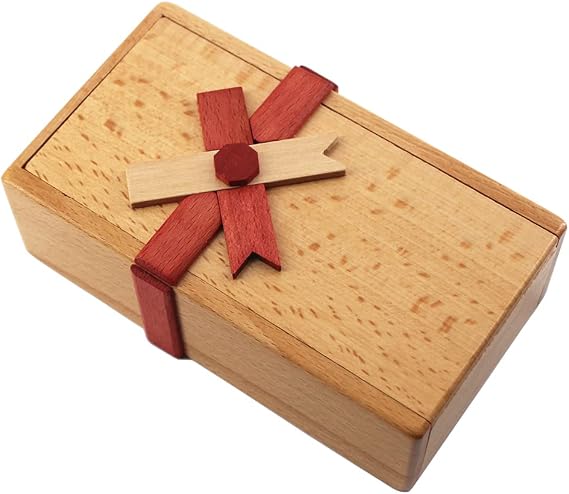 Wooden Magic Puzzles Box Puzzle with Hidden Compartments for Adults Impossible Brain Teaser Medifier Intelligence Challenge Secret Surprise Birthday Gift for Girlfriend Puzzling Boxes Hide Money