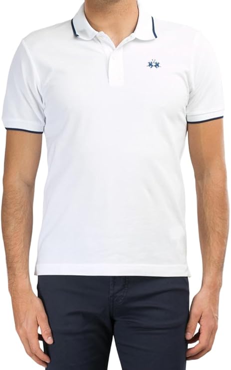 La Martina White Cotton Polo Men's Shirt