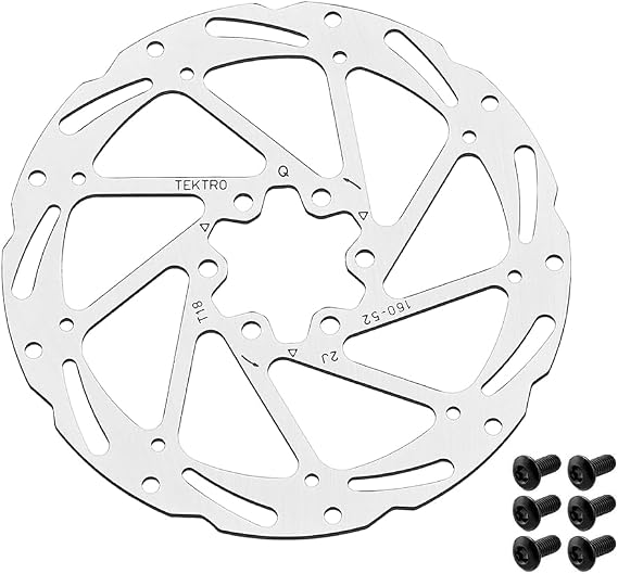 TEKTRO TR180-52 Bicycle Disc Brake Rotor For Maximum Control | 160mm Diameter, 6-Bolt Pattern | 1.8mm Thickness