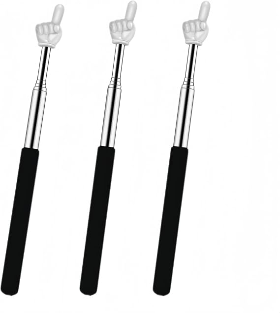 Pointer Finger Stick Extendable,Teacher Pointer for Classroom 3PCS (Black)