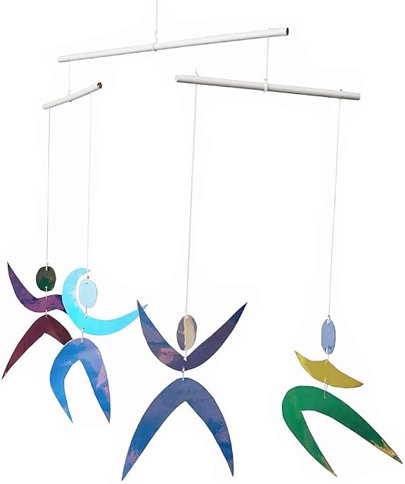 LERYDESI Dancers Mobile Assembled Montessori Classic Visual Mobile for Baby with Reflectors and Discoloration Materials Idea