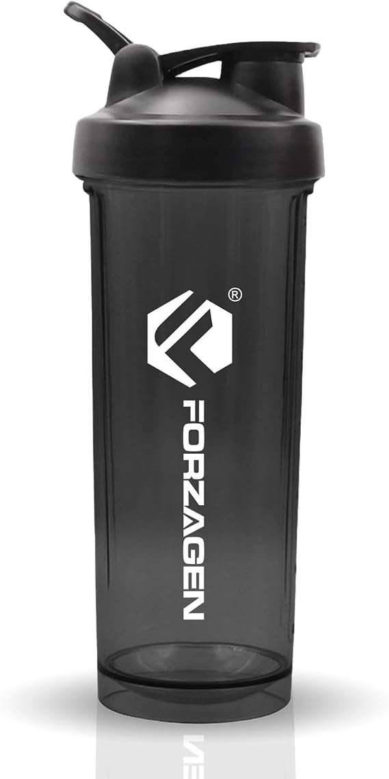 Forzagen Shaker Bottle 26 oz for pre & post workout drinks (Black)