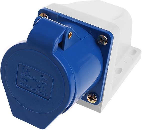 32 Amp 3pin Industrial Socket 220V-250Volt Weatherproof IP44 Waterproof 2P+E 32A