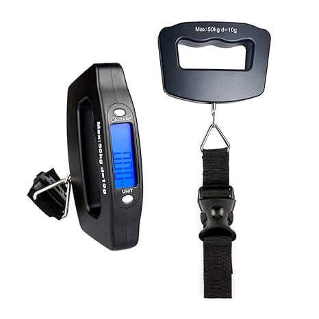 Handheld Digital Luggage Scale with Grip for Travel Portable Electronic Weighing Suitcase and Bag 110Lb/50kg Black