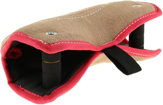 Dog Bite Training Pillow with 2 Handle - Bite Jute Tug, Durable Training Equipment for Medium and Large Dogs,Wedge Bite Pillow for Puppy Training Interactive Play - Beige