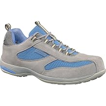 Deltaplus Women's Footwear Antibes Split Blue/Grey Leather/Suede Safety Trainer Shoes US Size 6