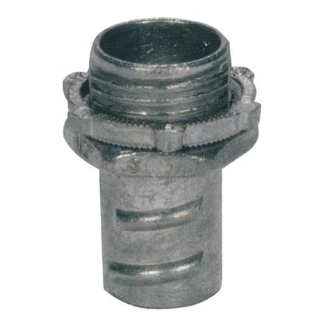 Morris Products Screw-in Connectors for Greenfield, Flex Conduit Zinc Die Cast Locknut to Connect Flexible Metallic Conduit to Metal, Steel Outlet Box 3/8, 2-Pack