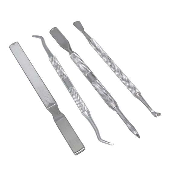 Professional Nail Care Set 4-Piece Manicure Kit Double-Sided Nail Files Cuticle Trimmers and for Home Manicure and Pedicure