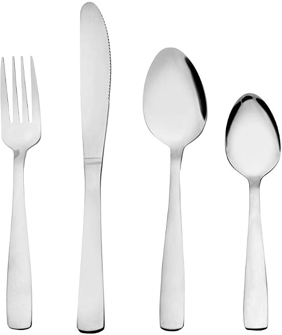 Cutlery Set for 4 People, 16 Pieces - Otto Koning Hannover- Stainless Steel Flatware Set Ideal for Daily Use. Silverware Set with Spoon Knife and Fork. Classic & Simple Design