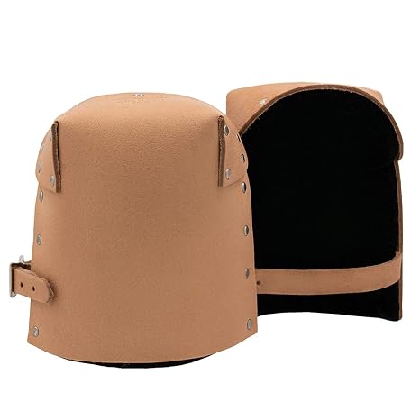 Bucket Boss Pro Leather Knee Pads 92013, Tan|Brown