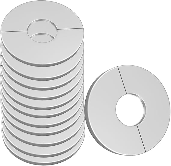 Wall Split Flange Stainless Steel split Escutcheon Plate Self-Adhesive Plumbing Cover Plates Round for 22mm Diameter Pipe